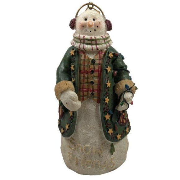 RAZ Imports 4.5" RESIN SNOWMAN CHRISTMAS ORNAMENT DEB STRAIN SIGNED - Picture 1 of 7